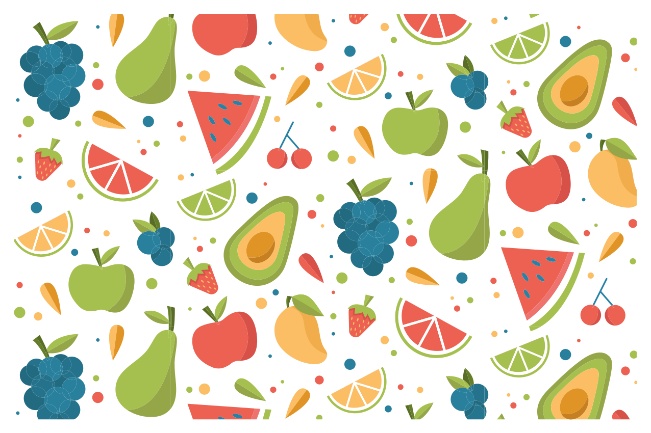 Model de fructe de desene animate placemats originale - TenStickers