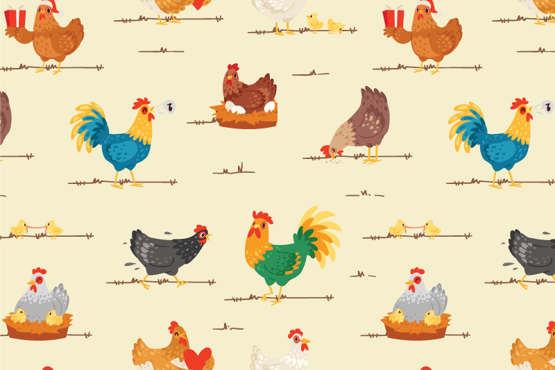 Naproane pentru copii cu modele colorate de pui - TenStickers