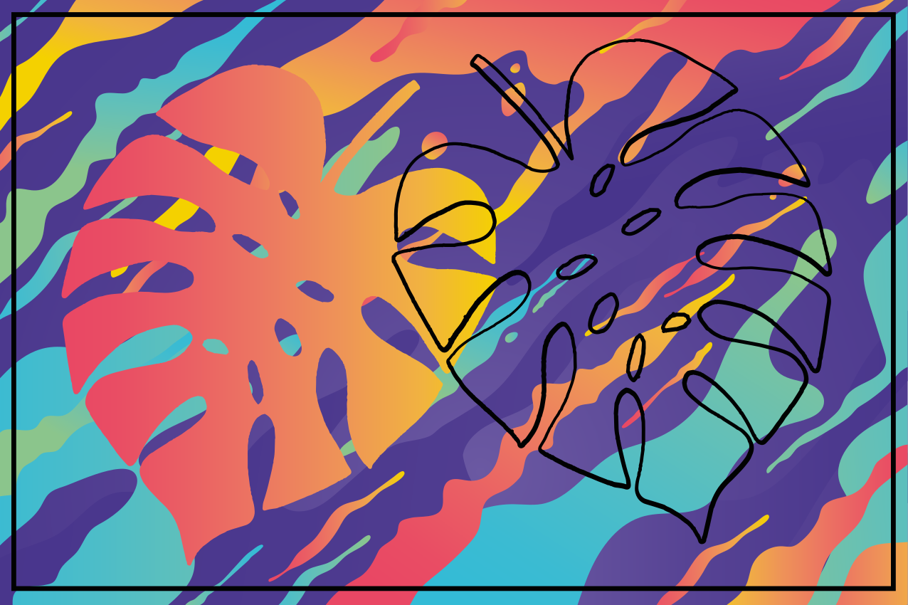 Naproane original cu model colorat de frunze - TenStickers