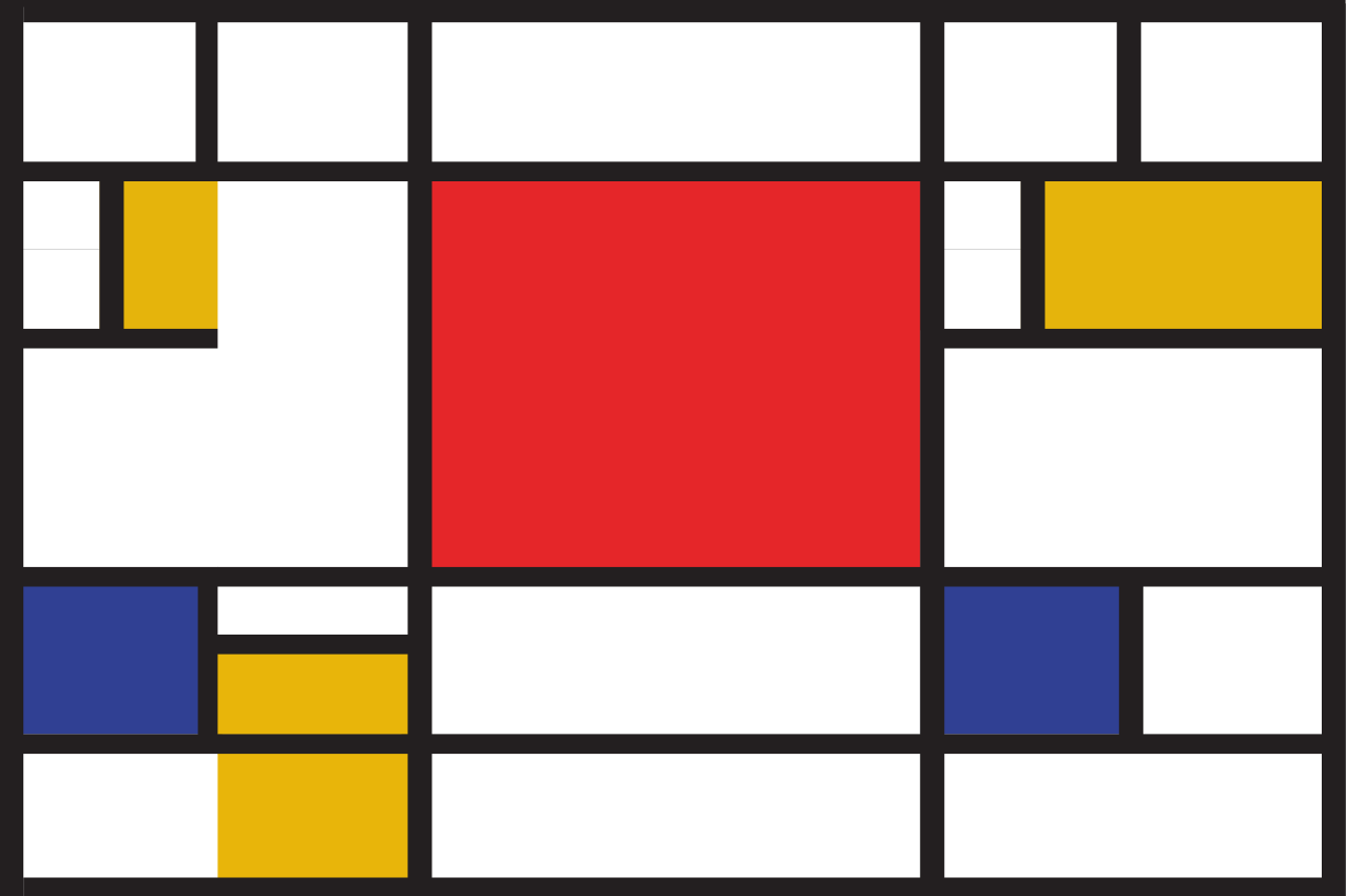 Plăcuțe de vinil originale mondrian geometric art - TenStickers