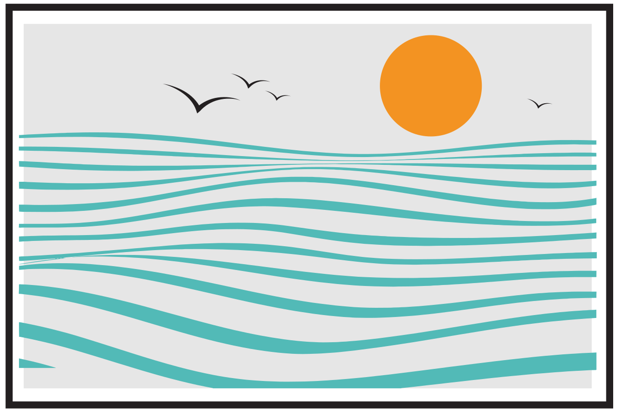 Naproane modern cu design valuri elegante - TenStickers