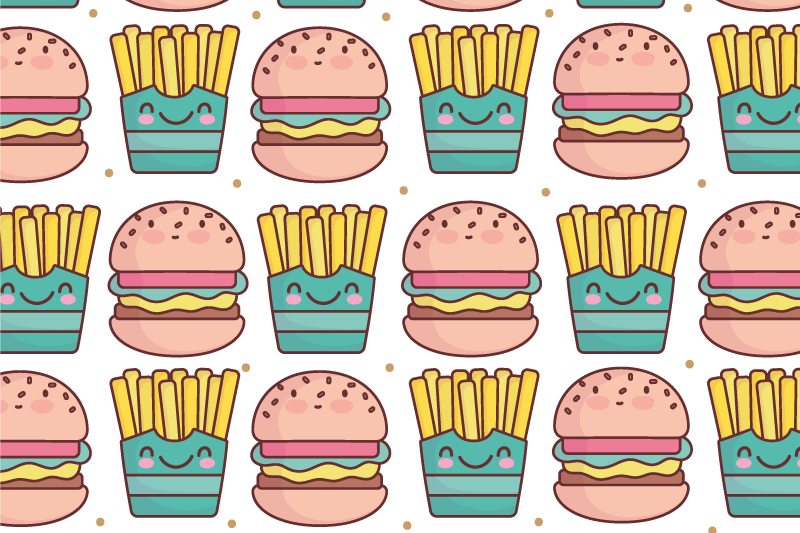 Naproane pentru copii model hamburger fericit - TenStickers