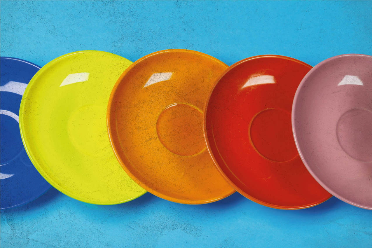 Naproane modern farfurii circulare colorate - TenStickers