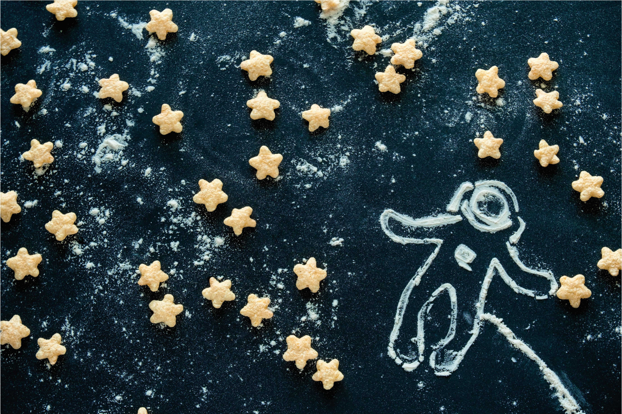 Naproane pentru copii scenă cu astronauți și stele - TenStickers