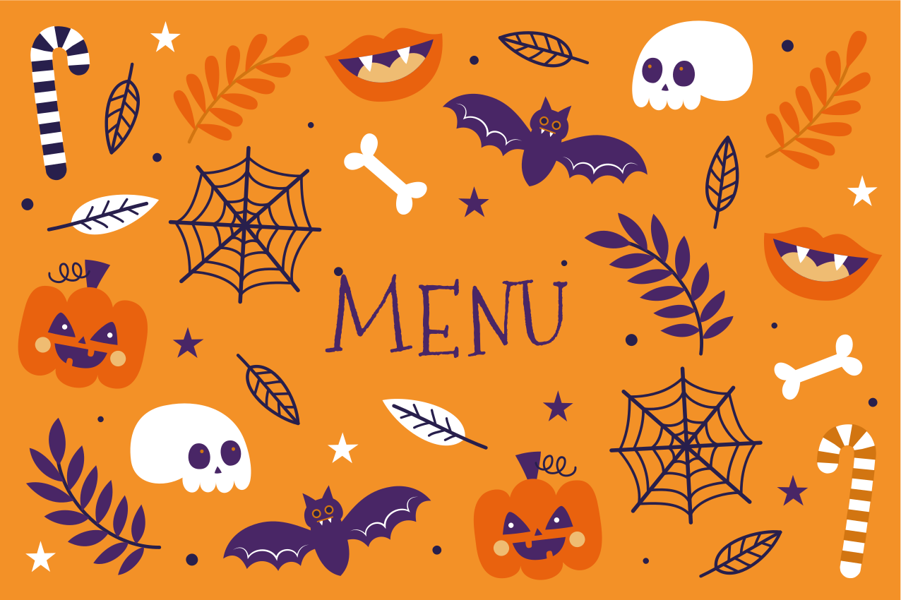 Naproane de halloween meniu înfricoșător de halloween - TenStickers