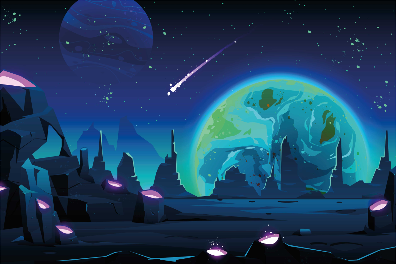 Naproane modern peisaj cosmic - TenStickers