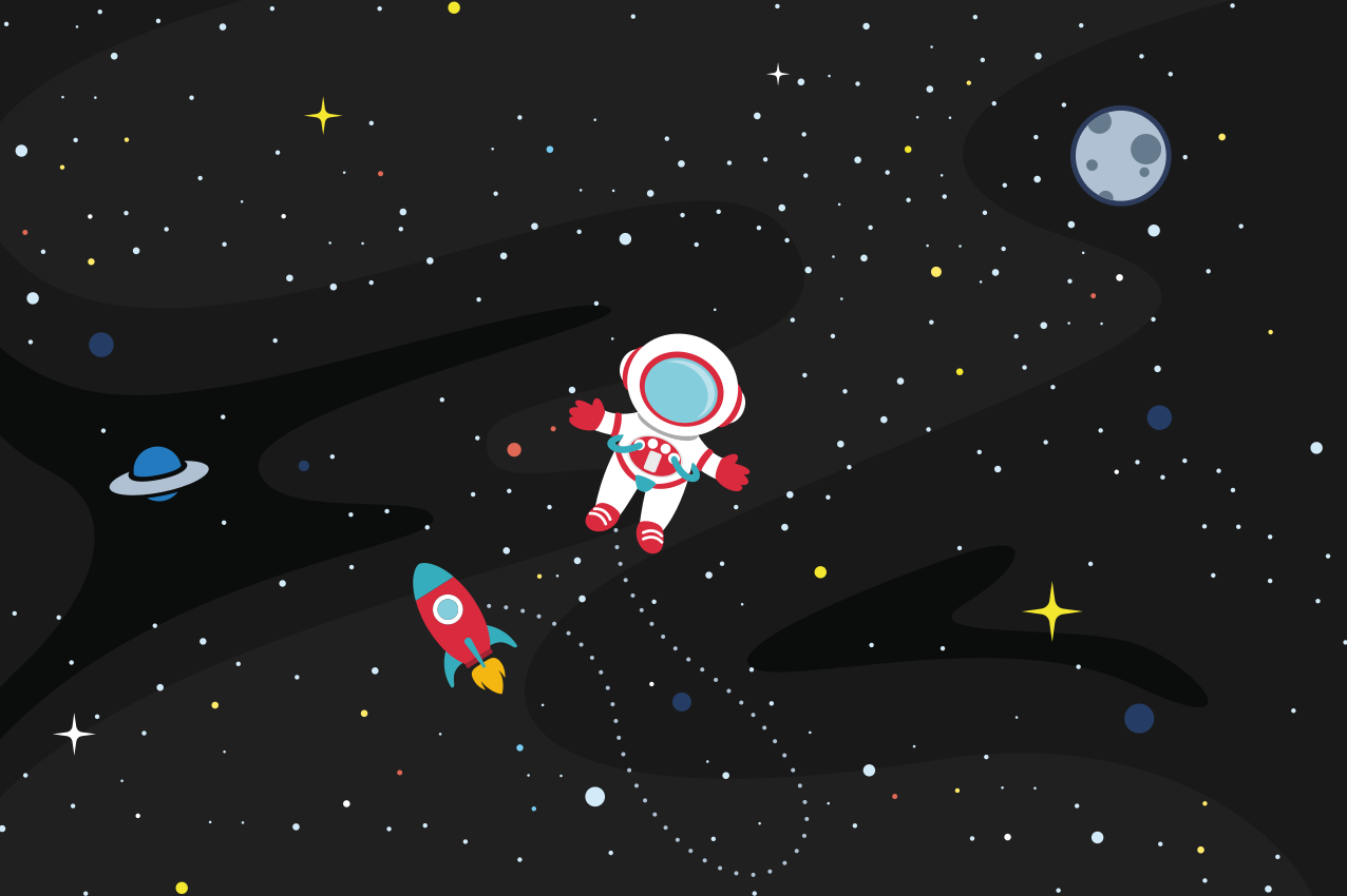 Naproane pentru copii astronaut și rachetă - TenStickers