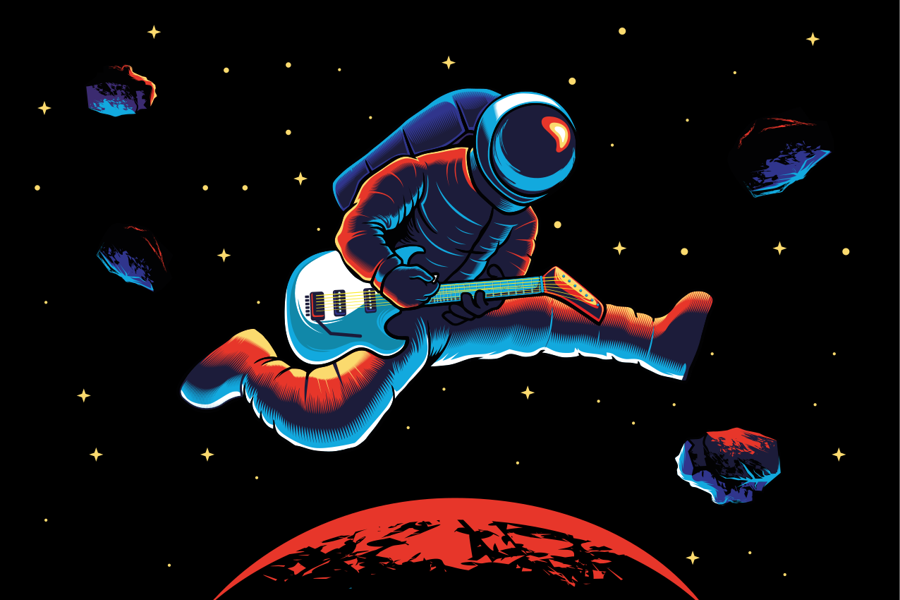 Naproane original astronaut cântând la chitară - TenStickers