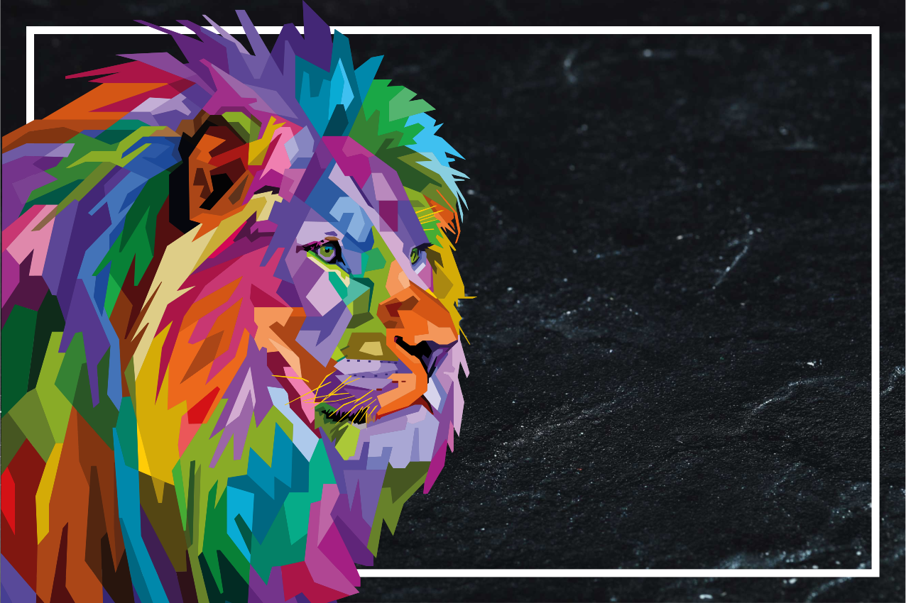 Naproane original fața colorată a leului - TenStickers