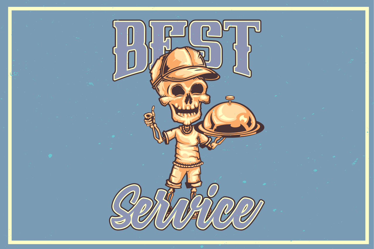 Naproane original serviciu de ospătar schelet - TenStickers