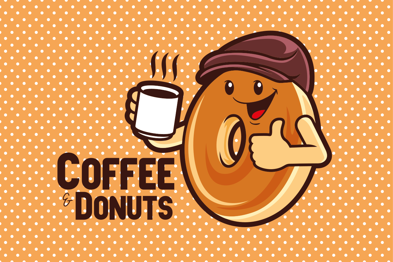 Naproane pentru copii personajul fericit donut - TenStickers