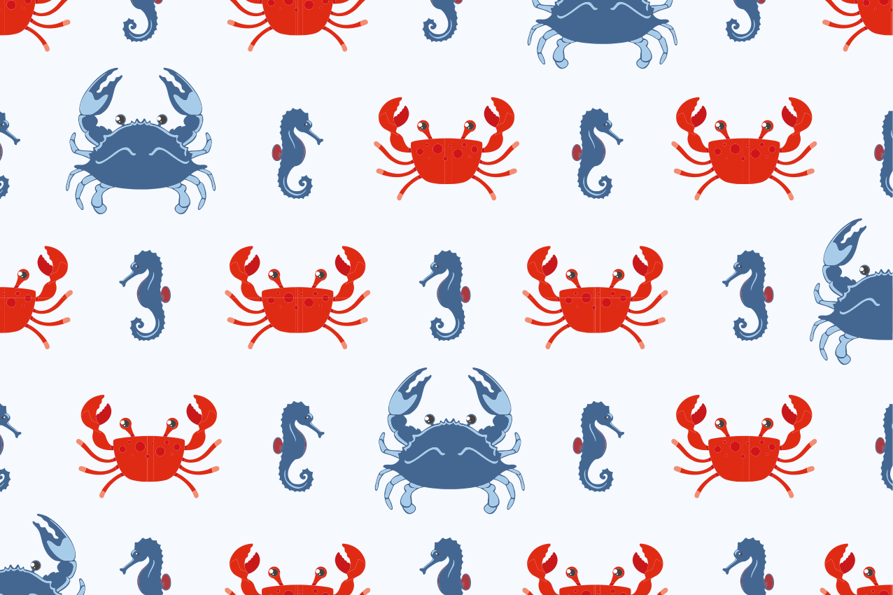 Naproane original model cu crabi și cai de mare - TenStickers