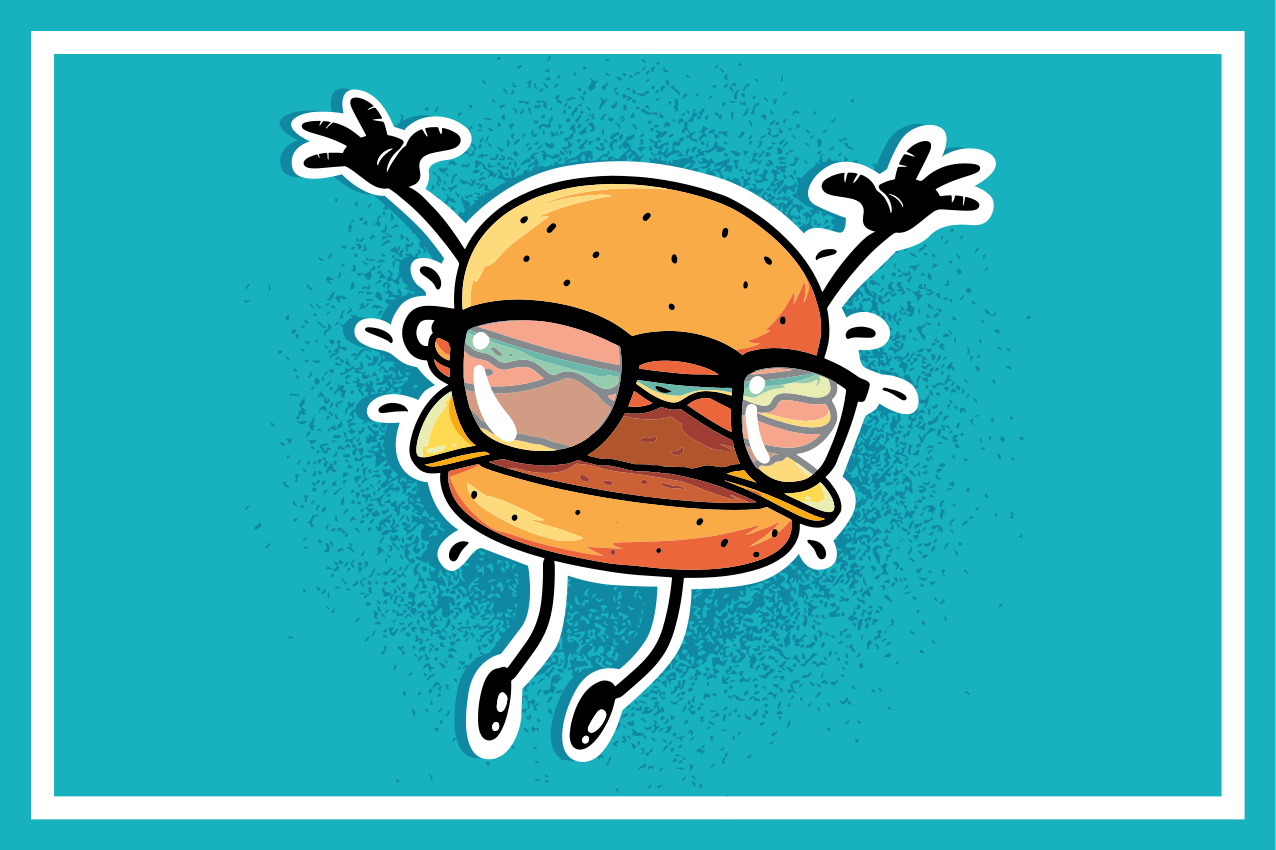 Naproane pentru copii personaj hamburger săltăreț - TenStickers