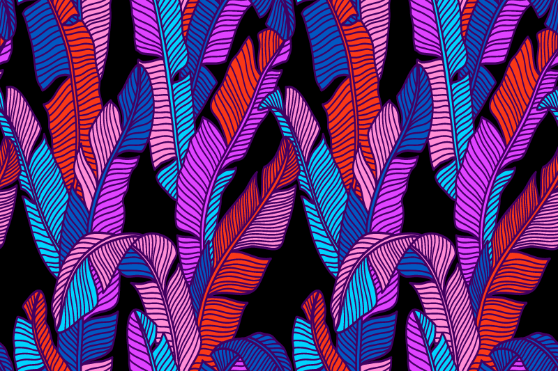 Naproane de textură cu motive colorate de frunze - TenStickers