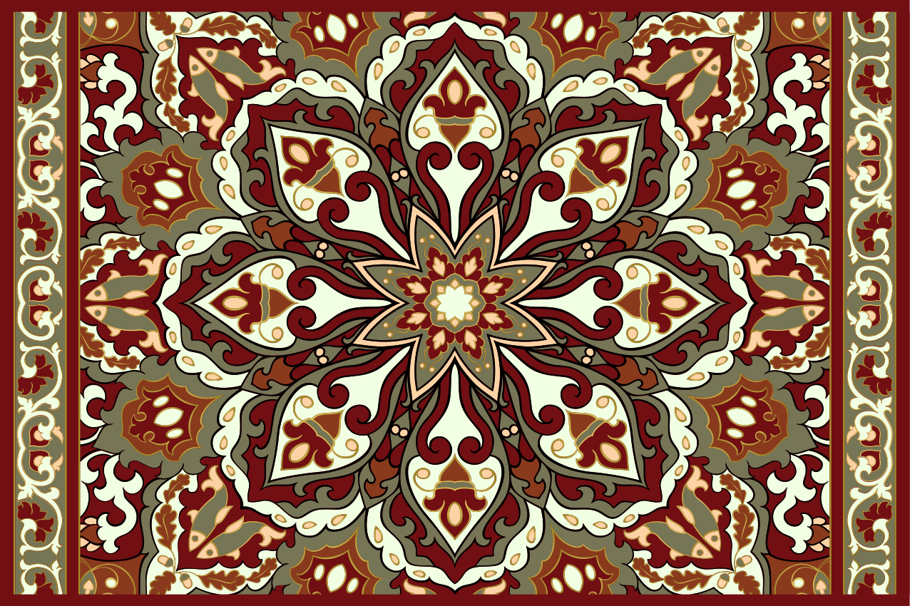 Servetele de loc cu design etnic floral lucrate manual - TenStickers