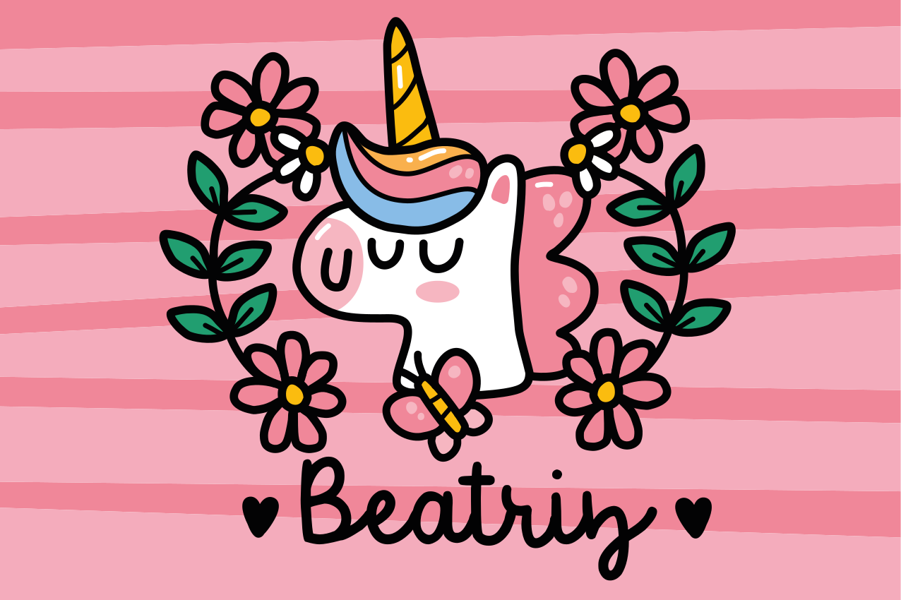 Naproane pentru copii unicorn jucăuș cu flori - TenStickers