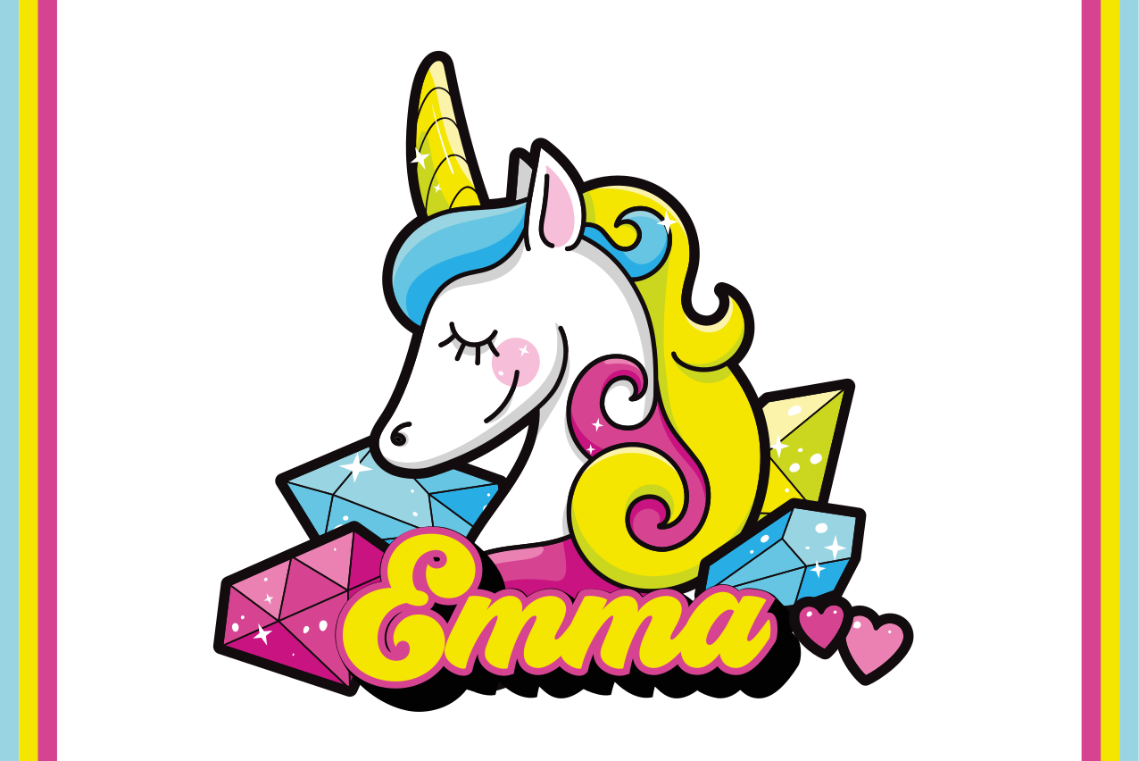 Naproane pentru copii temă cu bijuterii de unicorn - TenStickers