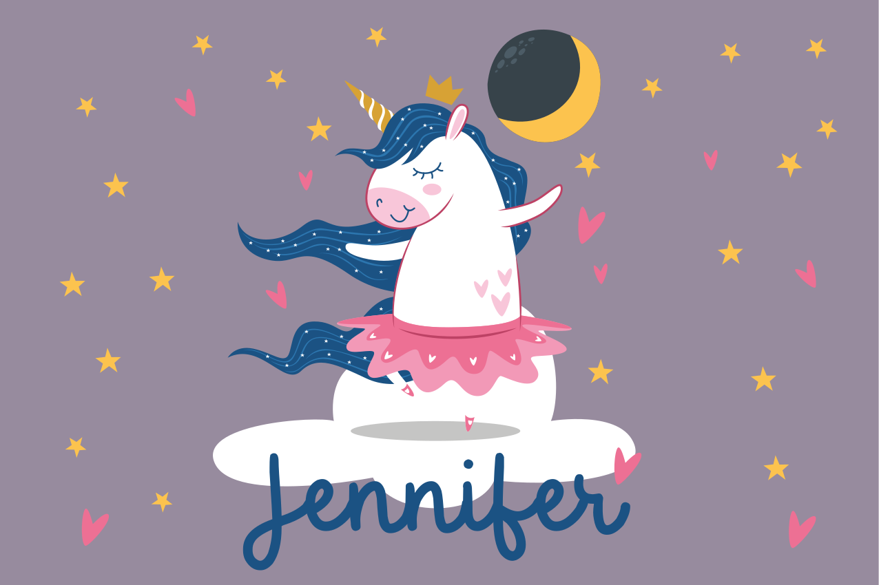 Balerine unicorn cloud huse personalizate - TenStickers