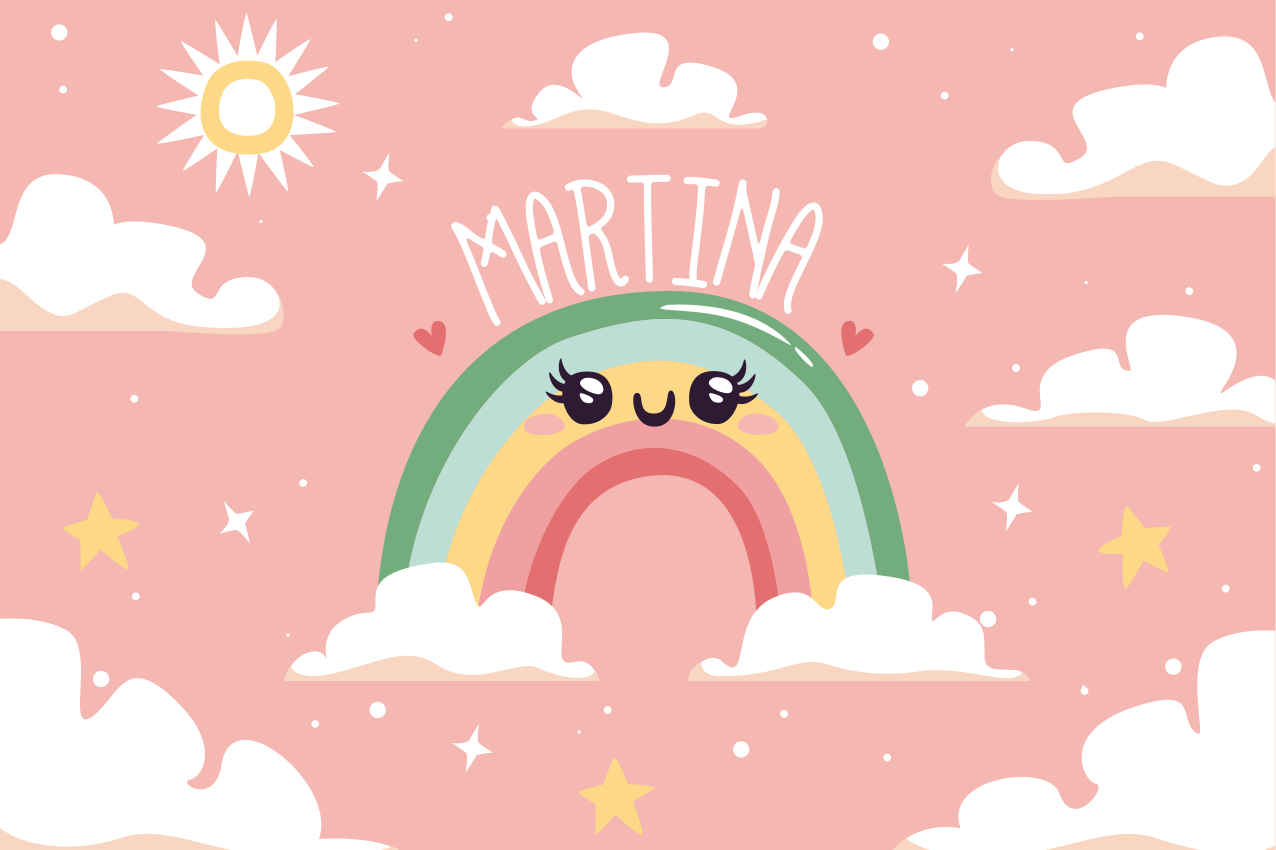 Naproane pentru copii scenă veselă cu curcubeu - TenStickers