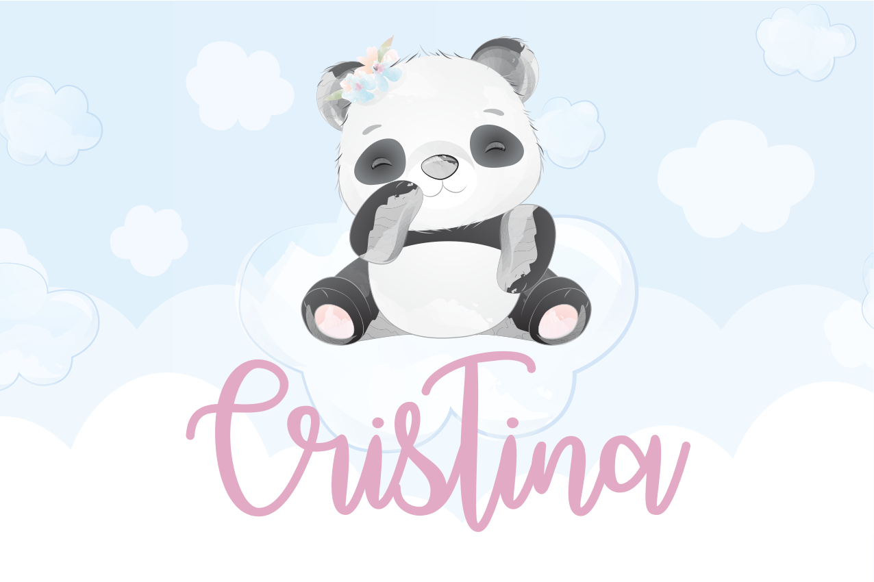 Naproane pentru copii cu personaj panda drăguț - TenStickers