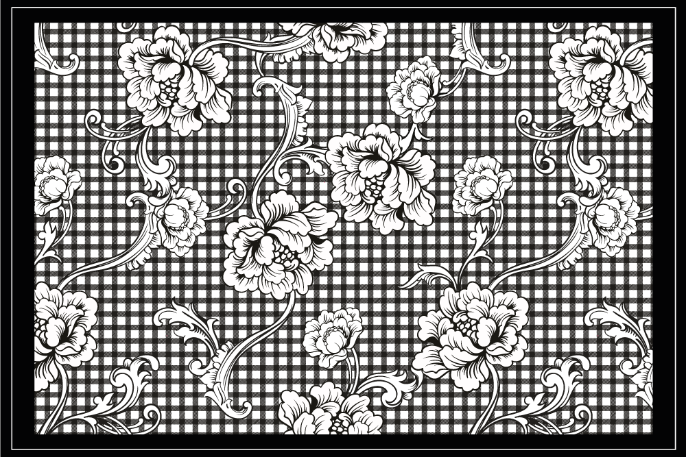 Naproane elegant cu model floral negru - TenStickers