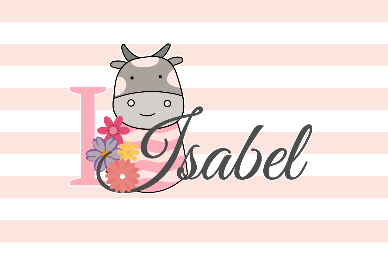 Naproane cu nume personalizate cu temă de vacă - TenStickers