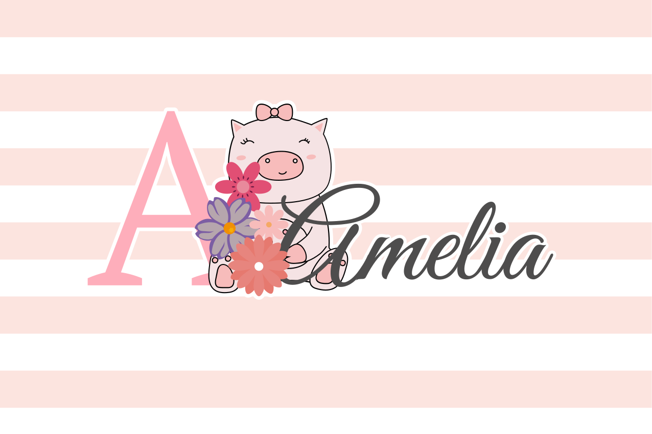 Naproane pentru copii cu personajul purceluș drăguț - TenStickers