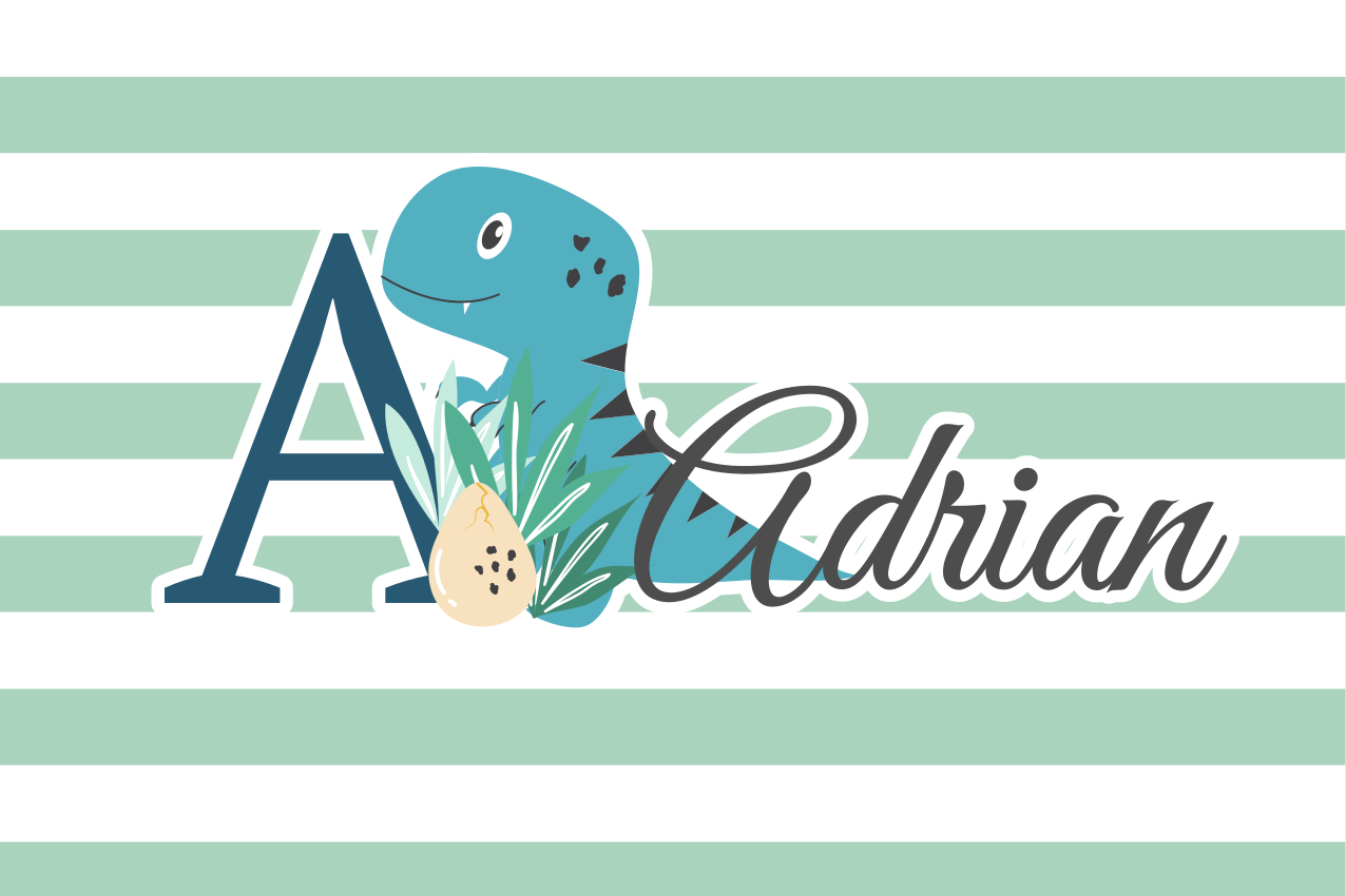 Naproane pentru copii design inițial dinozaur - TenStickers