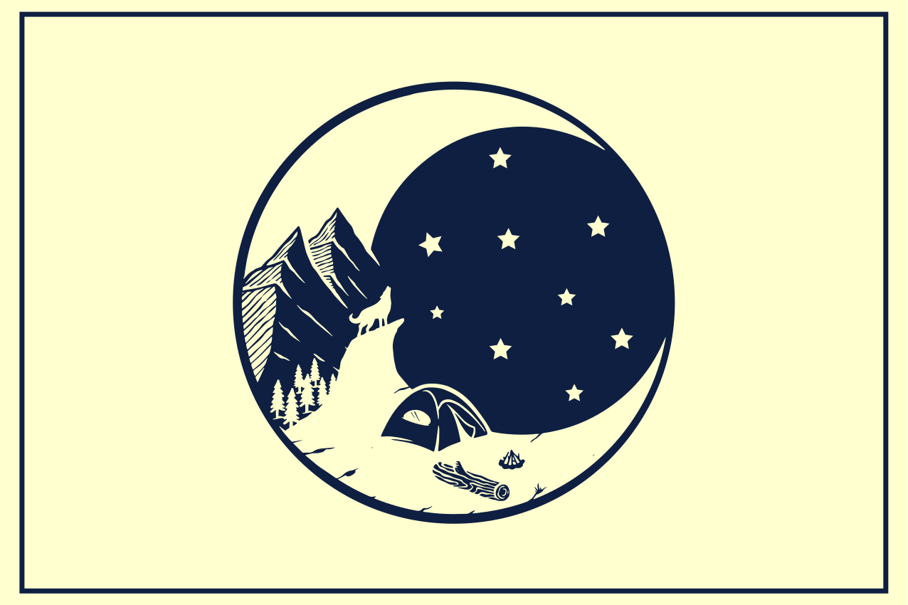 Naproane original peisaj de camping montan - TenStickers