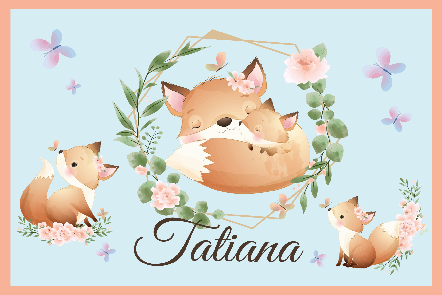 Naproane pentru copii familie de vulpi drăguțe - TenStickers