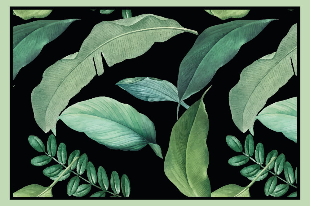 Frunze verzi în noptiere originale de noapte - TenStickers