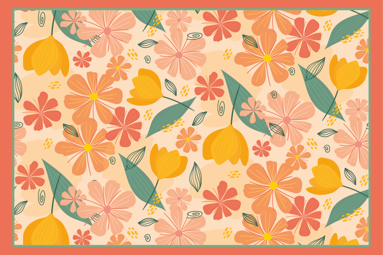 Naproane original covor cu model floral - TenStickers