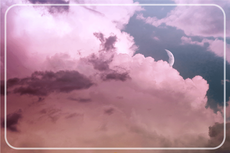 Naproane modern cer cu nori și lună - TenStickers