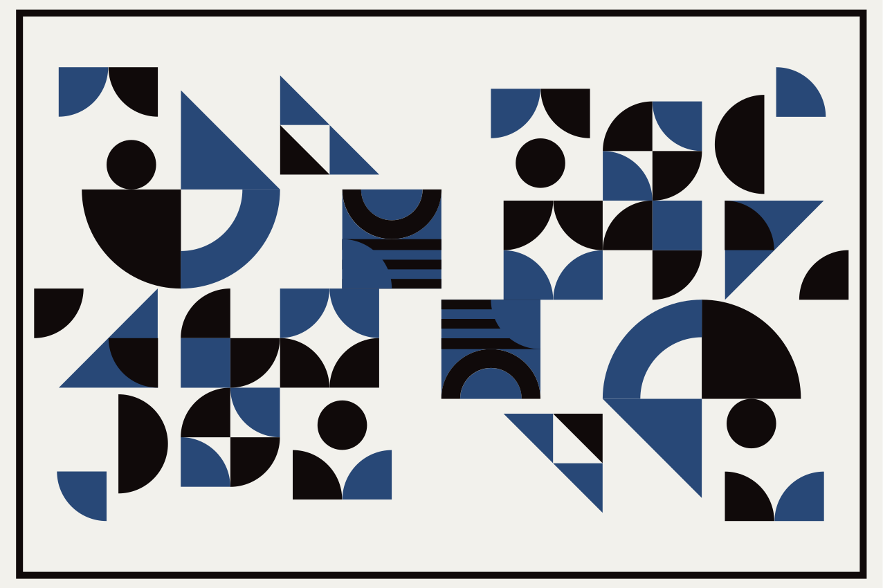 Naproane modern cu modele geometrice albastre - TenStickers