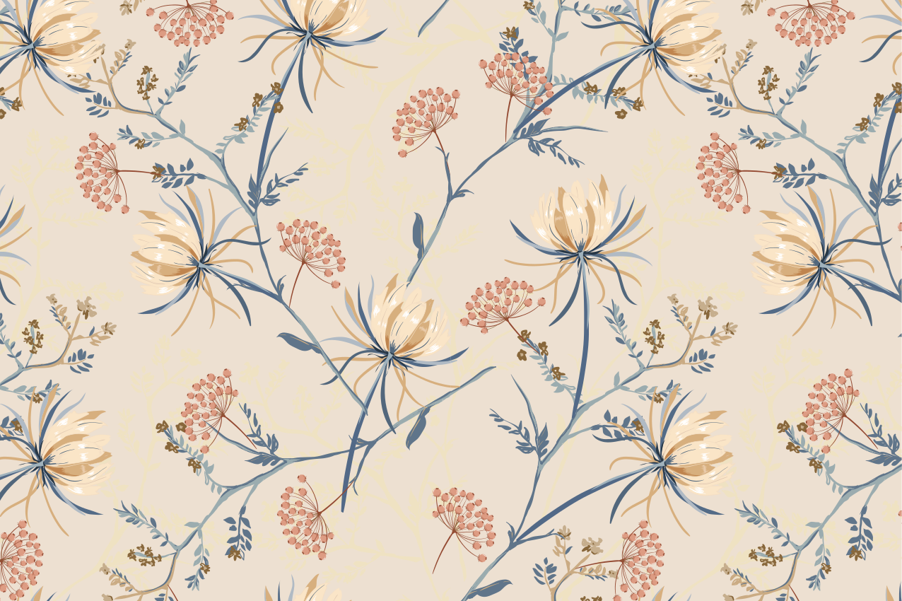 Naproane de textură cu accente florale - TenStickers