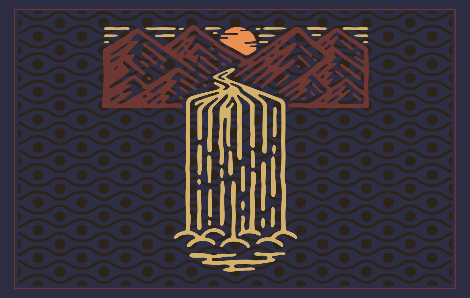 Naproane original peisaj cu cascade montane - TenStickers