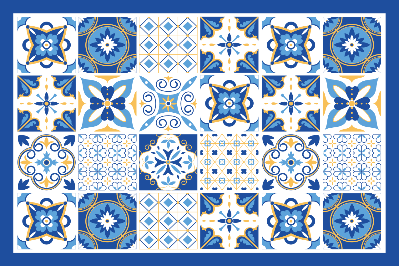 Servetele de loc originale în stil mediteranean albastru - TenStickers