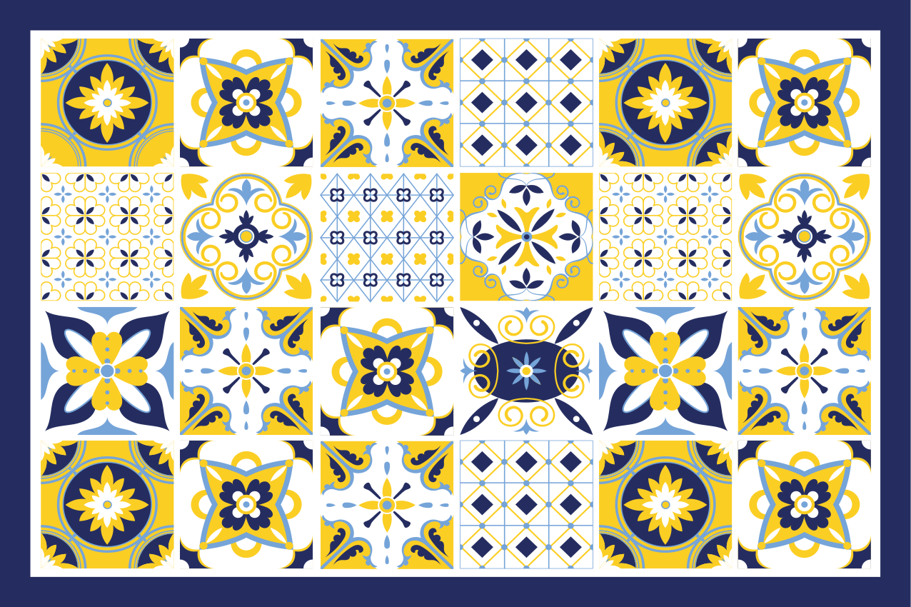 Naproane de textură cu modele de faianță colorate - TenStickers