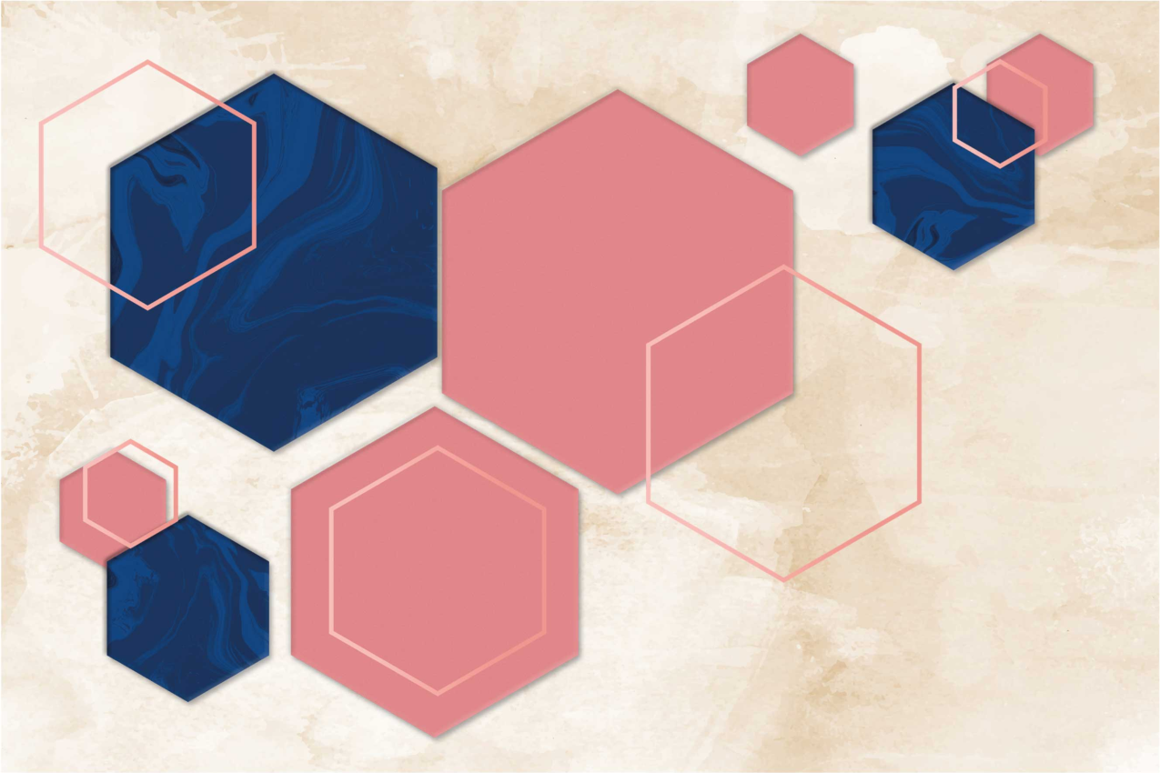 Naproane modern cu modele în formă hexagonală - TenStickers