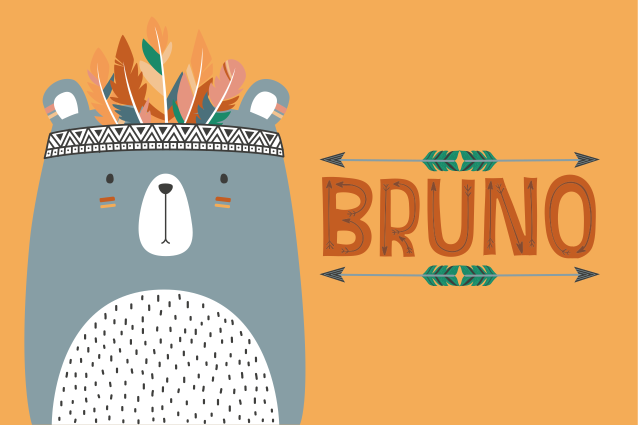 Naproane pentru copii cu ilustrație drăguță de urs - TenStickers