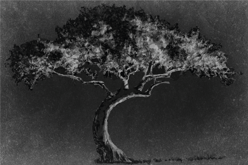 Naproane de textură silueta artistică a unui copac - TenStickers