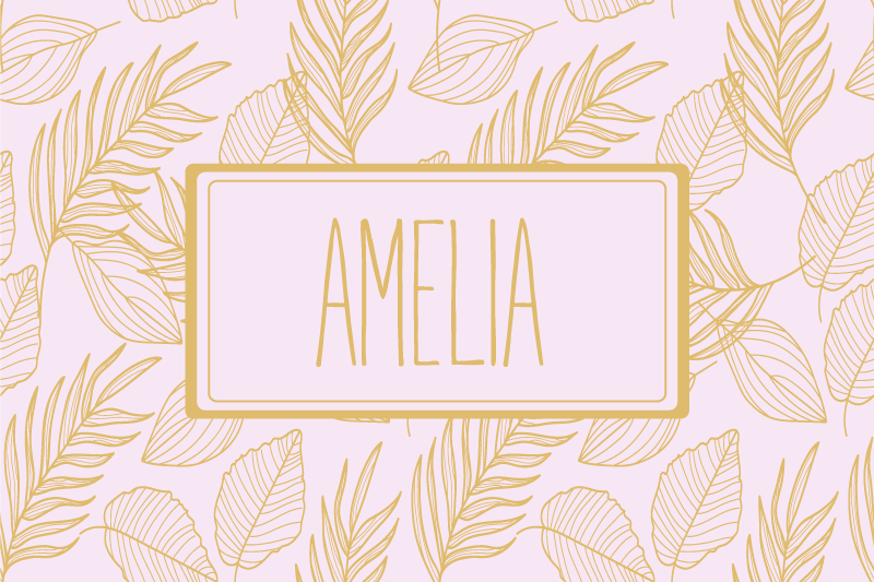 Naproane cu nume model frunze personalizat - TenStickers