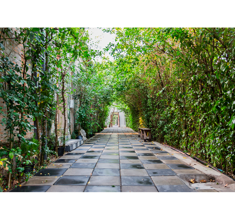 3d mural de gradina de toamna - TenStickers