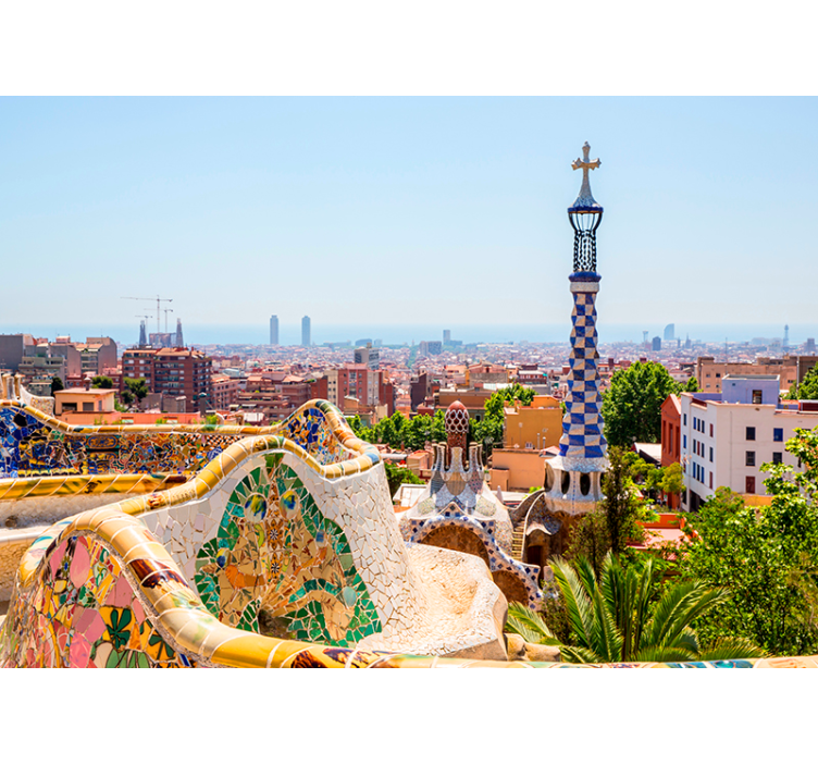 Vedere la mare la parcul güell barcelona mural - TenStickers