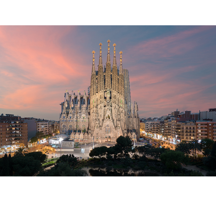 Sagrada familia barcelona oraș mural mural - TenStickers