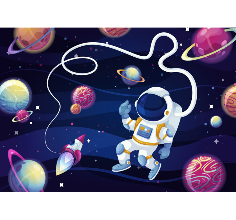 Copii picturi astronaut în spațiu - TenStickers