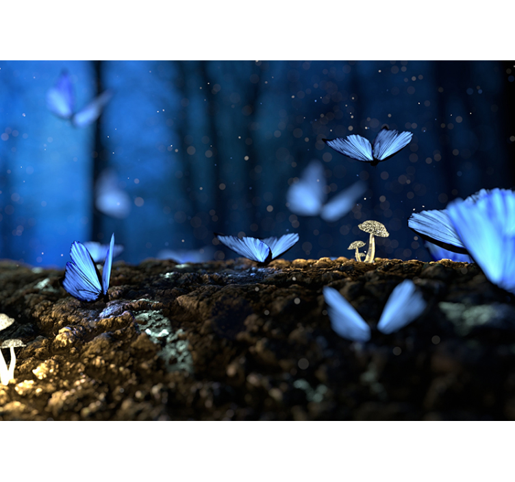 Pictură murală fluture albastră - TenStickers