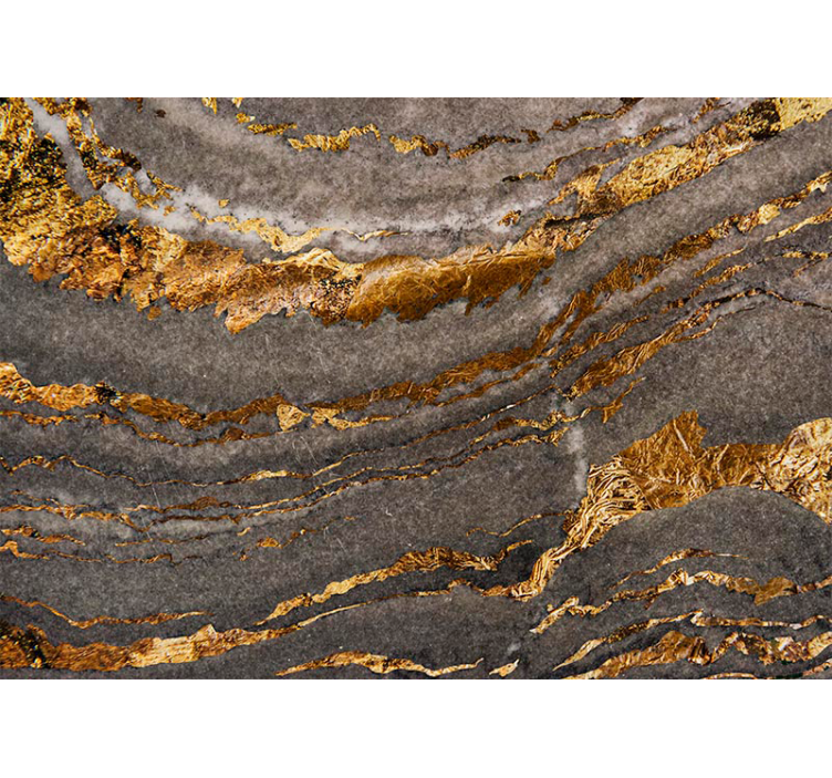 Pictură murală de lux de aur și marmură albastră - TenStickers