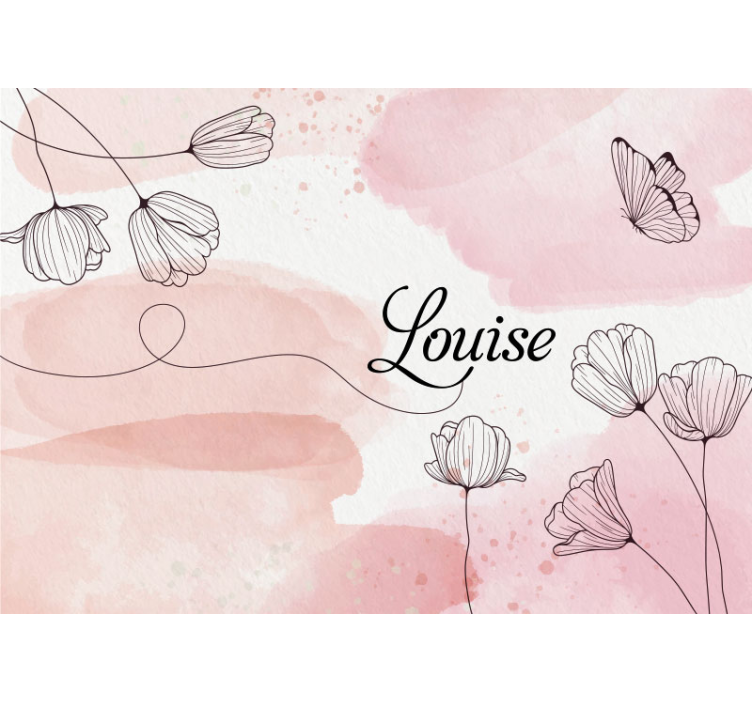 Flori frumoase cu nume mural personalizat - TenStickers