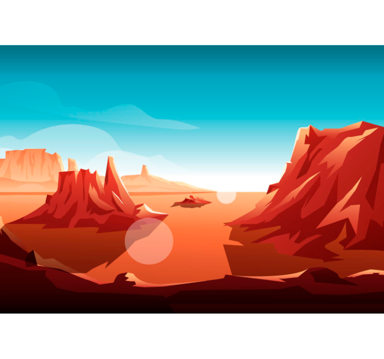 Picturi murale pentru copii cu soare deșert - TenStickers